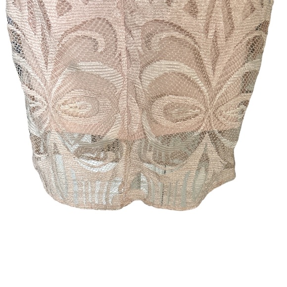 Julia Jordan Blush Pastel Pink Crochet Lace Illusion Sleeve Sheath Shift Dress 2 - Picture 10 of 14